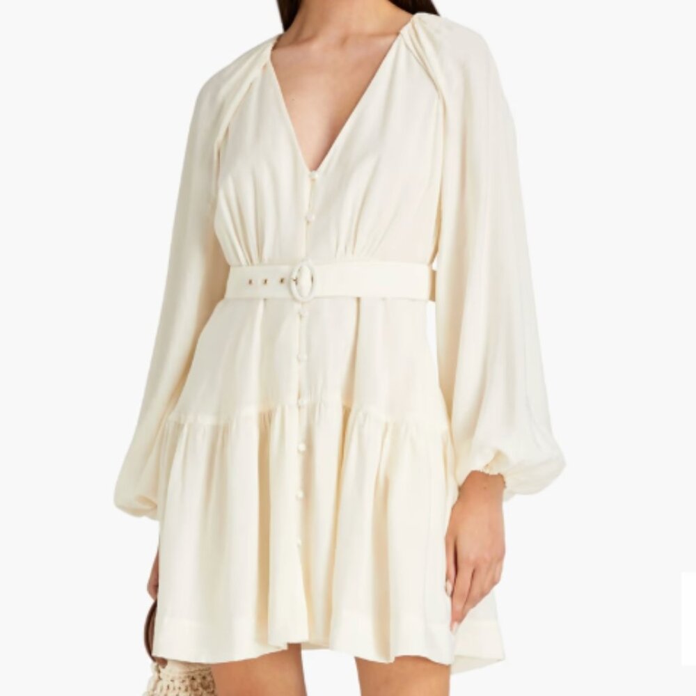 SIMKHAI Deidra gathered slub woven mini dress, Size: XS NWOT